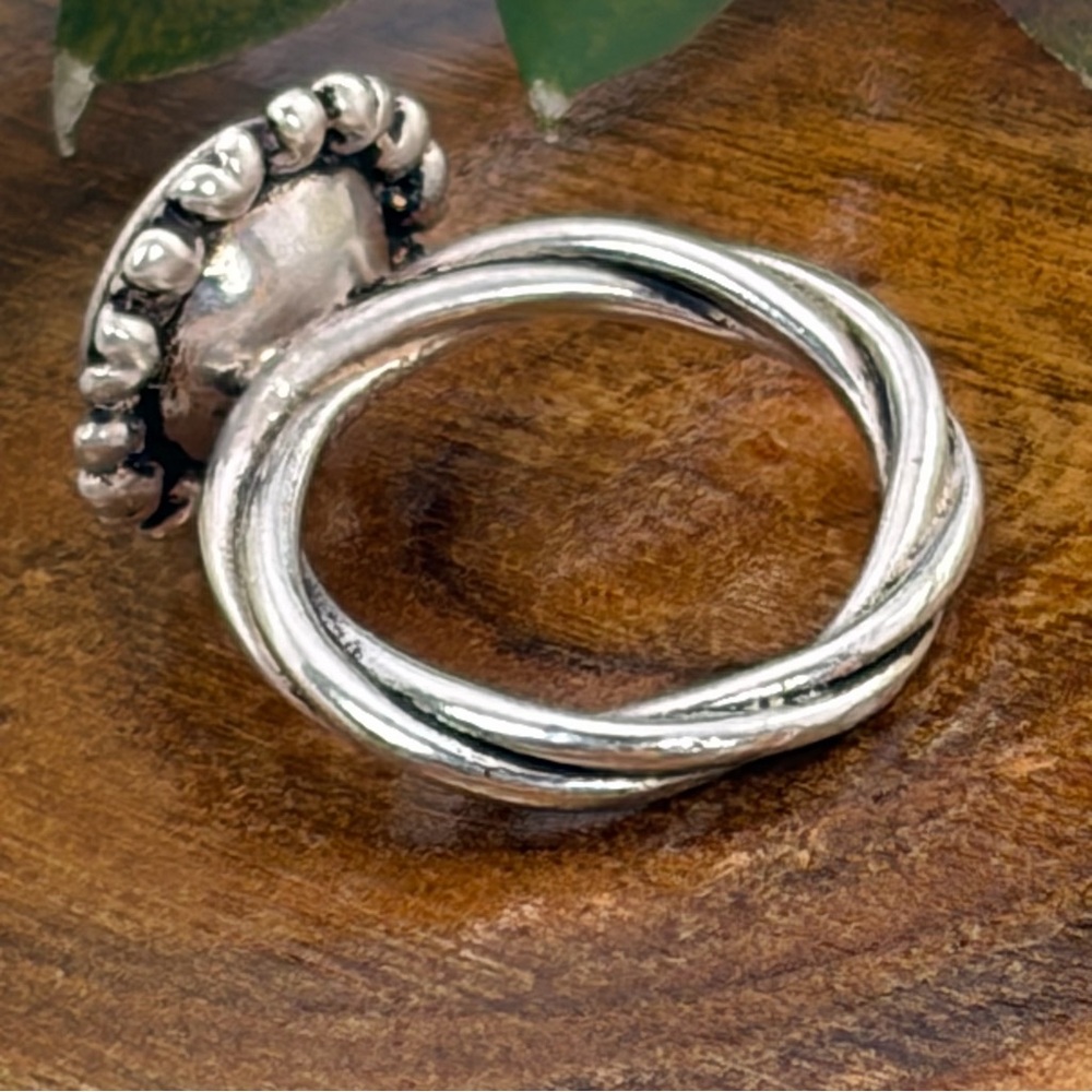 Pandora Wanda’s Garden II Floral Elegance Grey Moonstone 925 Ring Size 6.75 or 7 - Picture 7 of 11